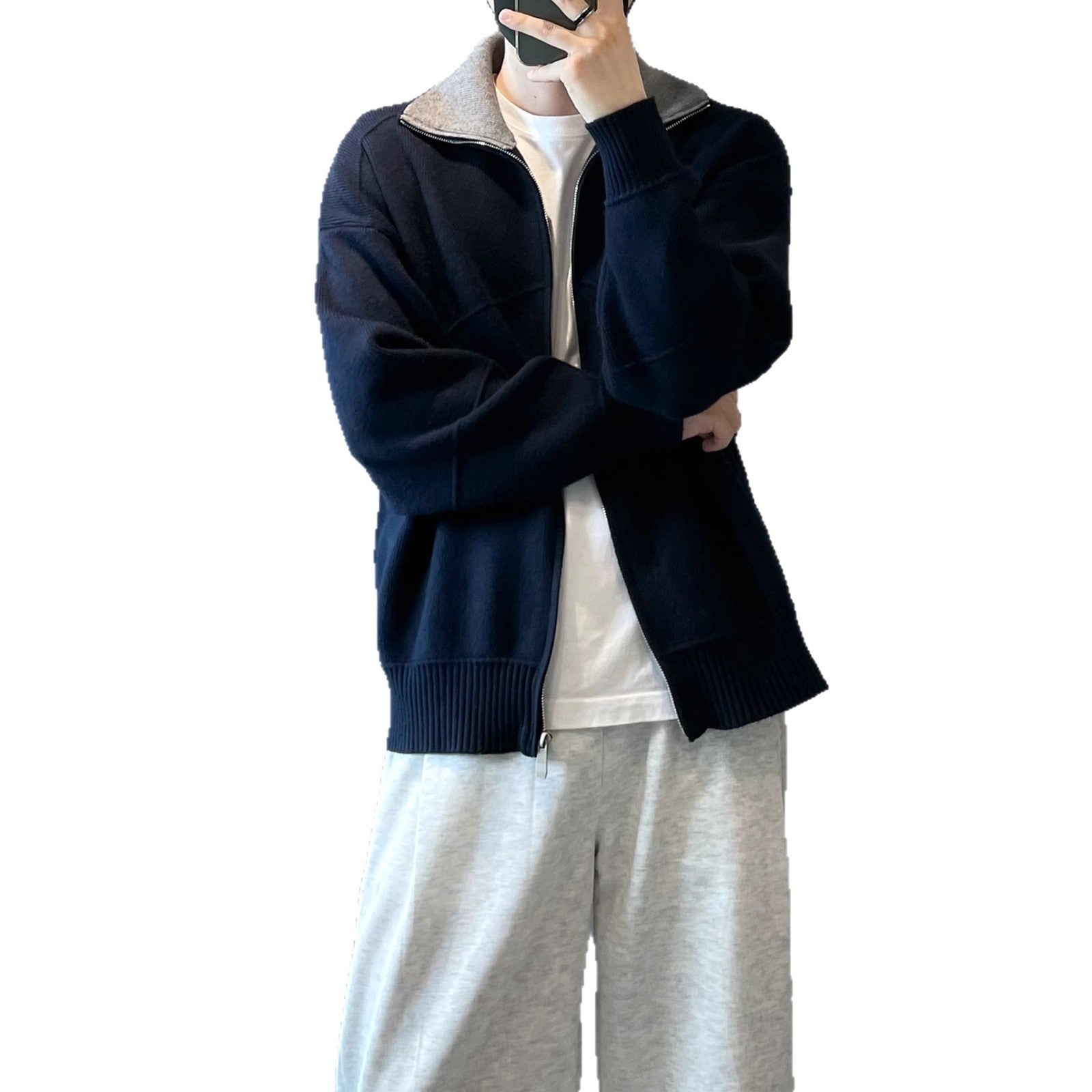 Casaco Tricot Cardigan Duas Cores