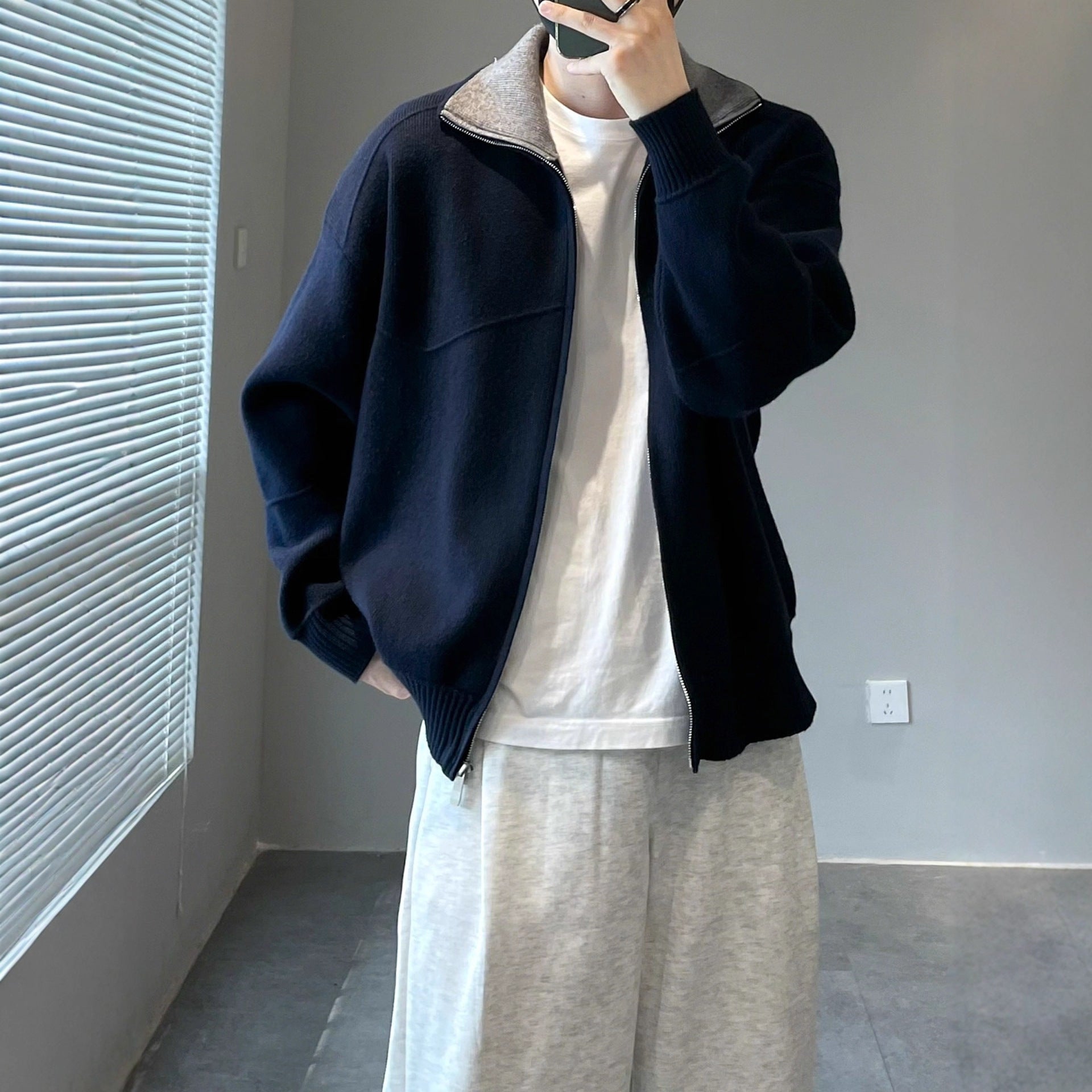 Casaco Tricot Cardigan Duas Cores