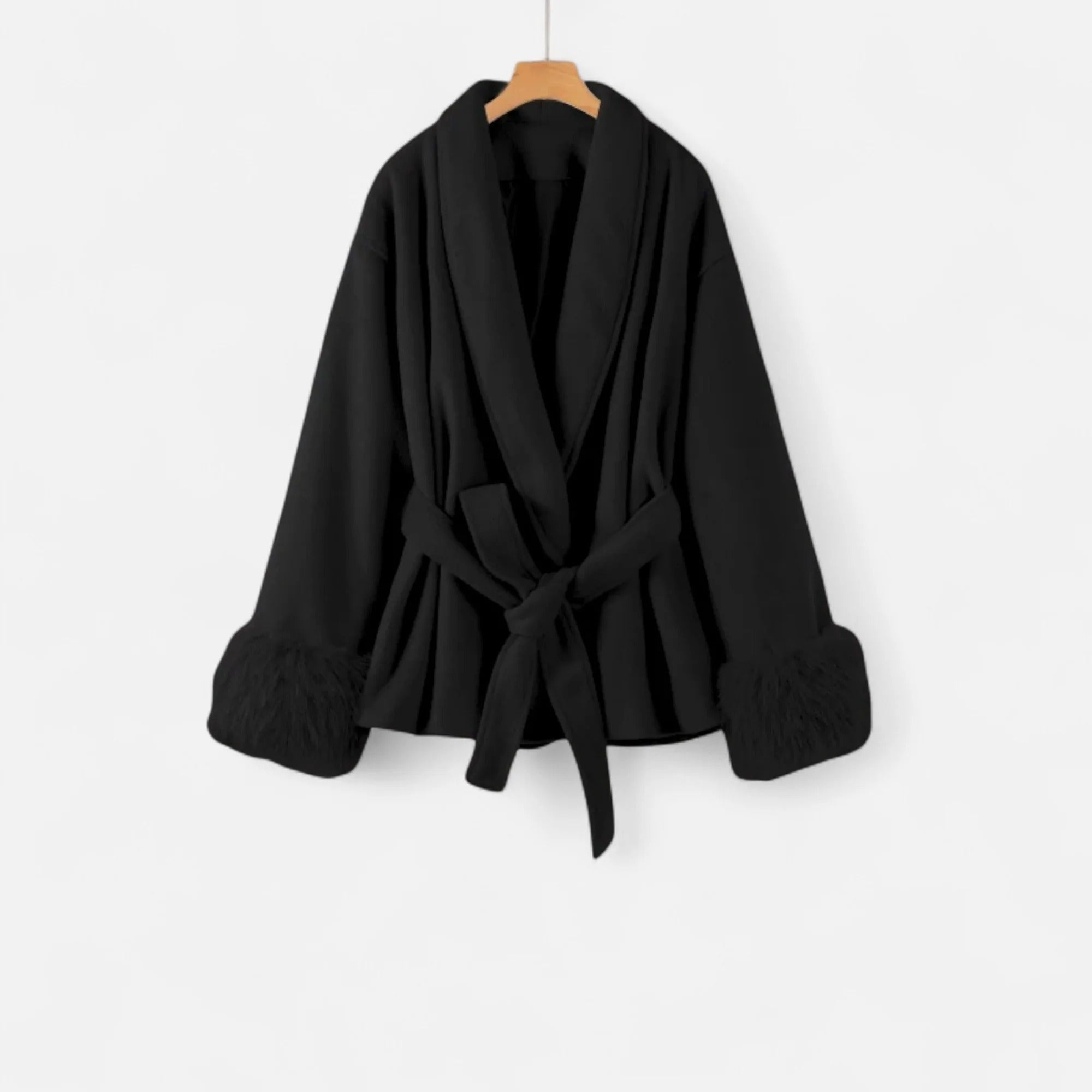 Moritz™ | Abrigo de piel sintética para mujer: Elegancia con cordones de la Ivy League