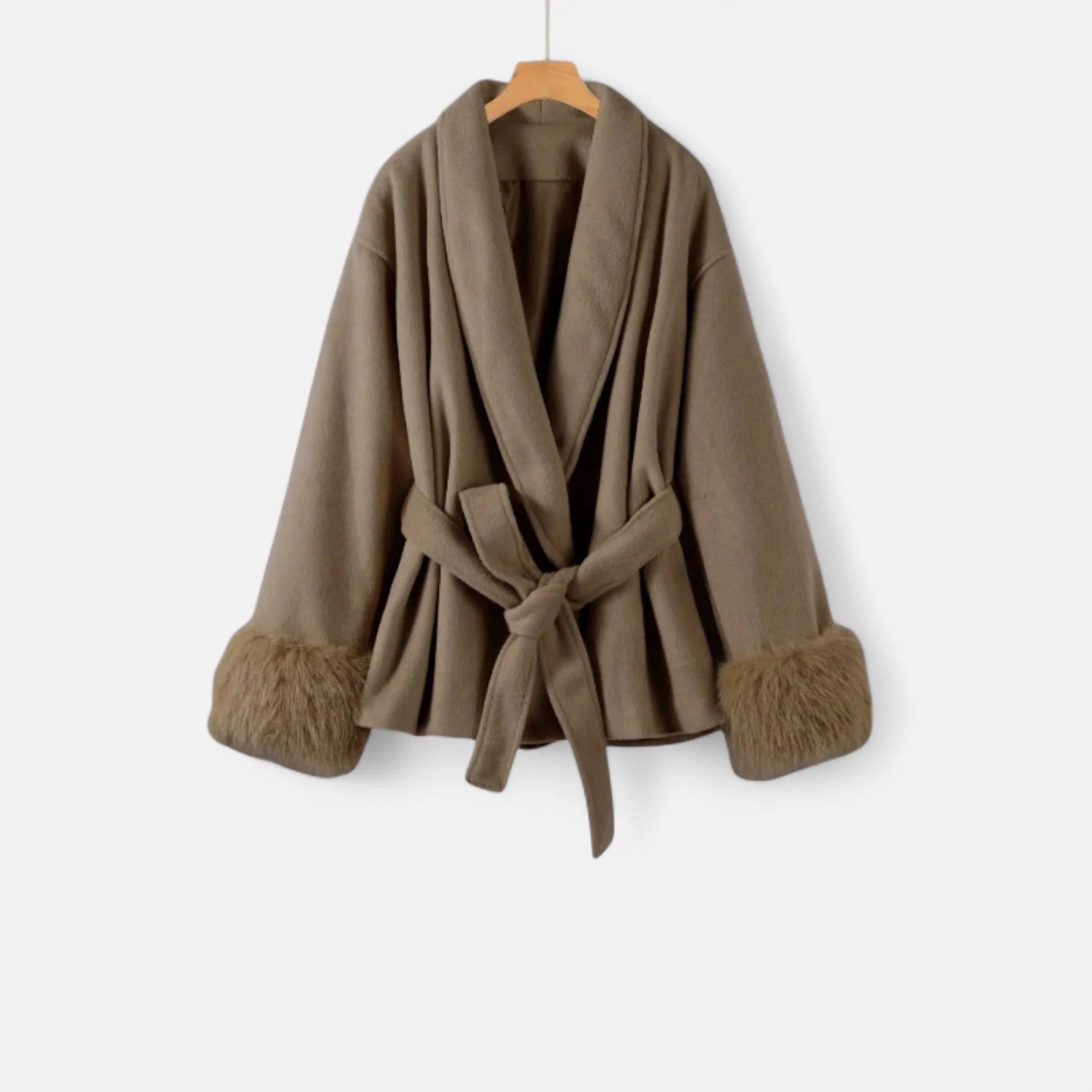 Moritz™ | Abrigo de piel sintética para mujer: Elegancia con cordones de la Ivy League