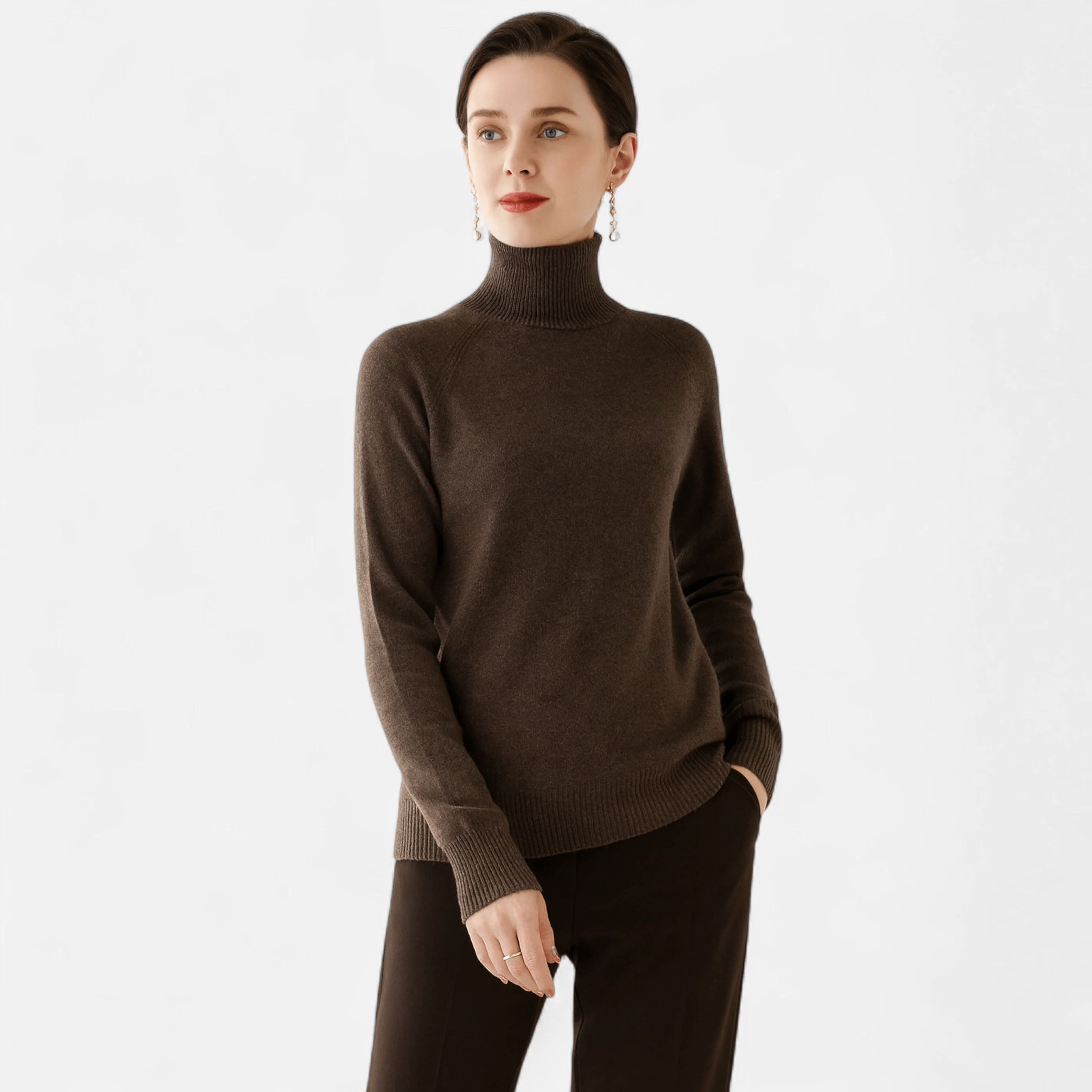 Moritz™ | Suéter de cuello alto de lana merino y cachemira para mujer