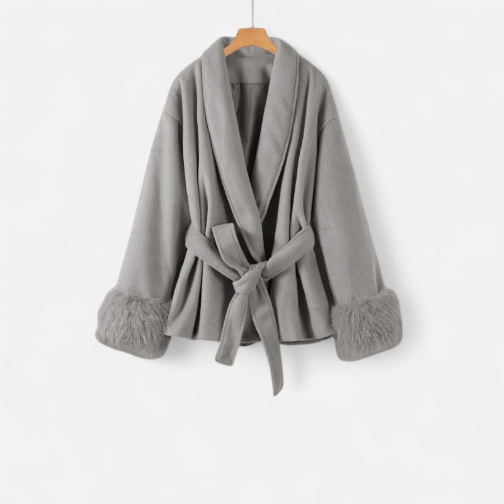 Moritz™ | Abrigo de piel sintética para mujer: Elegancia con cordones de la Ivy League